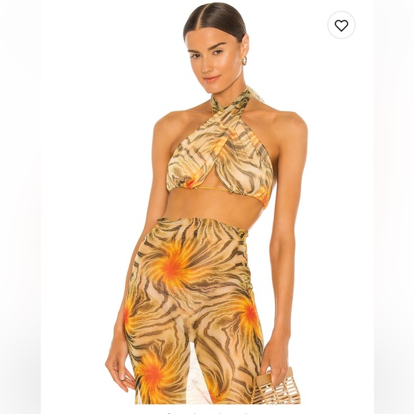 Kim Shui Tops - NWOT Kim Shui Sheer Max Tropics Top in size S